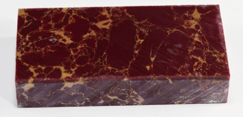 Red With Gold Matrix Tru-Stone Block - 0.6